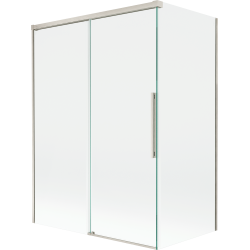 Mexen Rox vanová zástěna dvoukřídlá posuvná 120 + 70 x 150 cm, transparentní, kartáčovaný nikl - 8C9-120-070-97-00