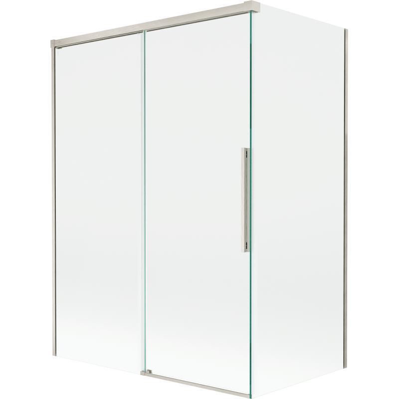 Mexen Rox vanová zástěna dvoukřídlá posuvná 120 + 70 x 150 cm, transparentní, kartáčovaný nikl - 8C9-120-070-97-00