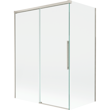 Mexen Rox vanová zástěna dvoukřídlá posuvná 120 + 70 x 150 cm, transparentní, kartáčovaný nikl - 8C9-120-070-97-00