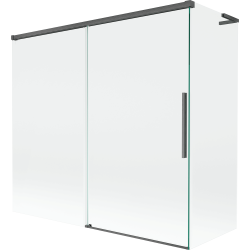 Mexen Rox L dvoukřídlá vanová zástěna posuvná 170 + 75 x 150 cm, transparentní, kartáčovaná šedá zbraň