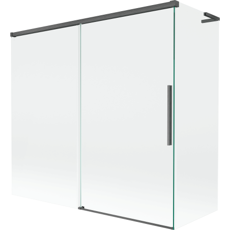 Mexen Rox L dvoukřídlá vanová zástěna posuvná 170 + 75 x 150 cm, transparentní, kartáčovaná šedá zbraň