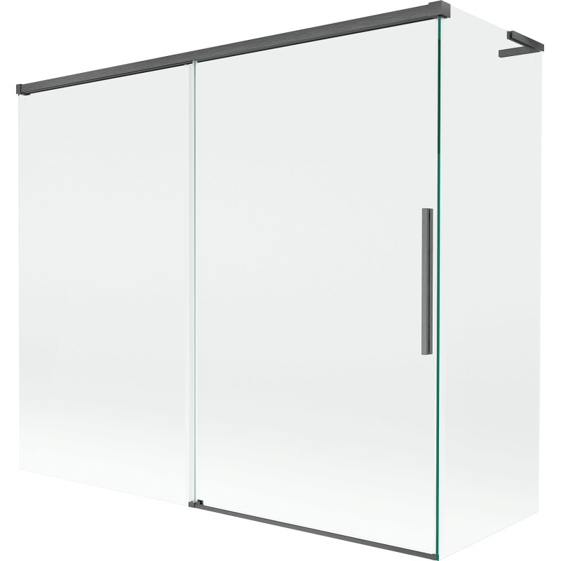 Mexen Rox L dvoukřídlá skládací vanová zástěna 180 + 80 x 150 cm, transparentní, kartáčovaná gun grey