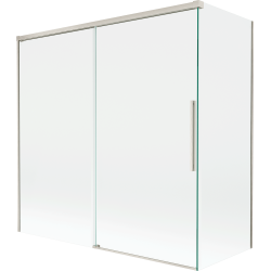 Mexen Rox vanová zástěna 2-křídlová posuvná 160 + 70 x 150 cm, průhledná, kartáčovaný nikl - 8C9-160-070-97-00