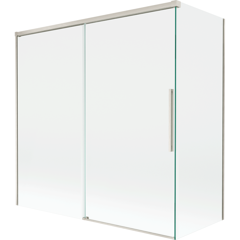 Mexen Rox vanová zástěna 2-křídlová posuvná 160 + 70 x 150 cm, průhledná, kartáčovaný nikl - 8C9-160-070-97-00