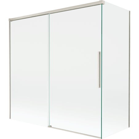 Mexen Rox vanová zástěna 2-křídlová posuvná 160 + 70 x 150 cm, průhledná, kartáčovaný nikl - 8C9-160-070-97-00