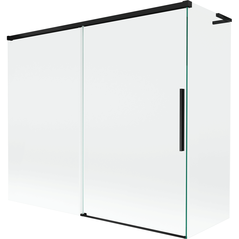 Mexen Rox L vanová zástěna 2dílná posuvná 180 + 80 x 150 cm, transparentní, černá - 8C9L-180-080-70-00