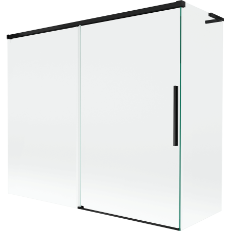 Mexen Rox L vanová zástěna 2dílná posuvná 180 + 80 x 150 cm, transparentní, černá - 8C9L-180-080-70-00