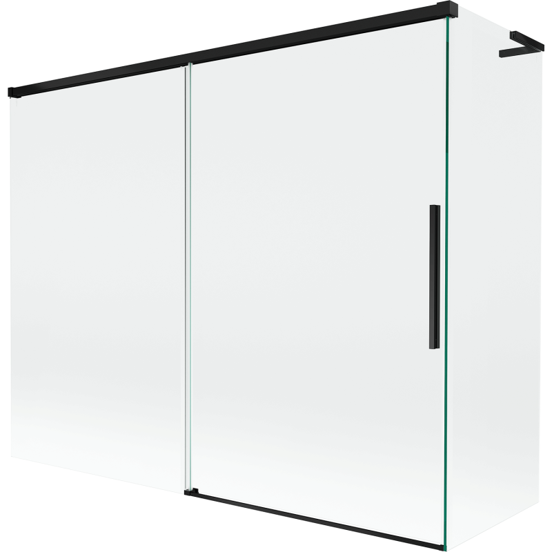 Mexen Rox L sprchová zástěna 2-křídlá posuvná 190 + 80 x 150 cm, průhledná, černá - 8C9L-190-080-70-00