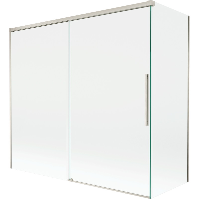 Mexen Rox 2-křídlová posuvná vana s paravánem 160 + 80 x 150 cm, průhledná, kartáčovaný nikl - 8C9-160-080-97-00