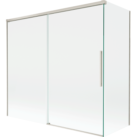 Mexen Rox 2-křídlová posuvná vana s paravánem 160 + 80 x 150 cm, průhledná, kartáčovaný nikl - 8C9-160-080-97-00