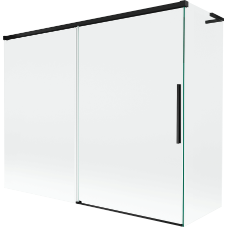Mexen Rox L vanová zástěna 2křídlová posuvná 190 + 90 x 150 cm, transparentní, černá - 8C9L-190-090-70-00