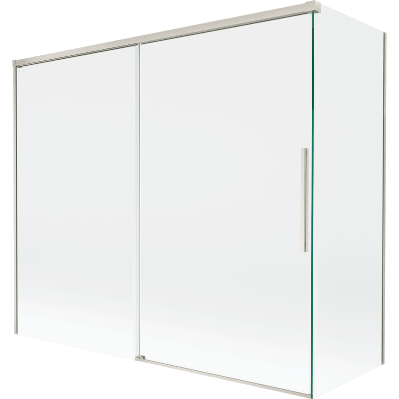 Mexen Rox vanová zástěna 2-křídlová posuvná 180 + 90 x 150 cm, transparentní, kartáčovaný nikl - 8C9-180-090-97-00