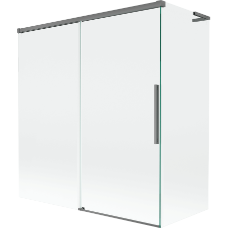 Mexen Rox L vanová zástěna 2-křídlová posuvná 150 + 70 x 150 cm, transparentní, gun metal - 8C9L-150-070-95-00