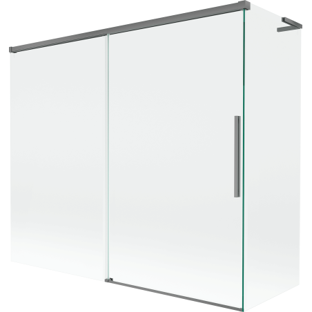 Mexen Rox L vanová zástěna 2-křídlová posuvná 180 + 80 x 150 cm, transparentní, gun metal - 8C9L-180-080-95-00