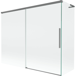 Mexen Rox L vanová zástěna 2-dílná posuvná 190 + 80 x 150 cm, transparentní, tmavý kov - 8C9L-190-080-95-00