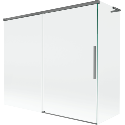 Mexen Rox L vanová zástěna 2-křídlová posuvná 180 + 90 x 150 cm, transparentní, tmavý kov - 8C9L-180-090-95-00