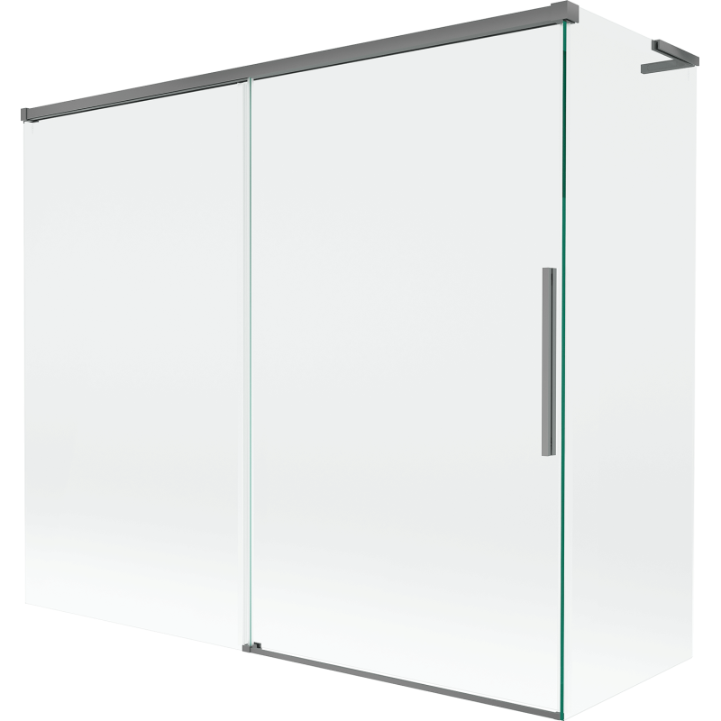 Mexen Rox L vanová zástěna 2-křídlová posuvná 180 + 90 x 150 cm, transparentní, tmavý kov - 8C9L-180-090-95-00