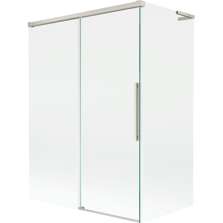 Mexen Rox L vaničkový paravan 2-křídlový posuvný 120 + 70 x 150 cm, transparentní, kartáčovaný nikl