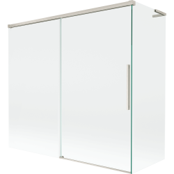 Mexen Rox L 2-křídlový zatahovací vanový zástěna 170 + 70 x 150 cm, transparentní, kartáčovaný nikl