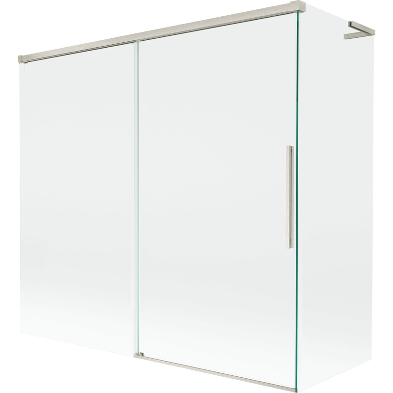 Mexen Rox L 2-křídlový zatahovací vanový zástěna 170 + 70 x 150 cm, transparentní, kartáčovaný nikl