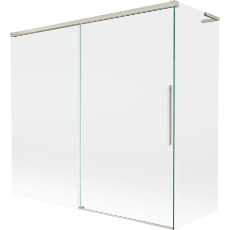Mexen Rox L 2-křídlový zatahovací vanový zástěna 170 + 70 x 150 cm, transparentní, kartáčovaný nikl