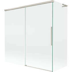 Mexen Rox L dvoukřídlý vanový paraván posuvný 160 + 75 x 150 cm, transparentní, kartáčovaný nikl - 8C9L-160-075-97-00
