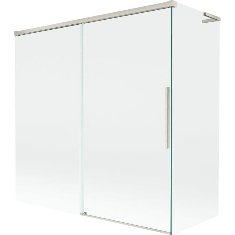 Mexen Rox L dvoukřídlý vanový paraván posuvný 160 + 75 x 150 cm, transparentní, kartáčovaný nikl - 8C9L-160-075-97-00