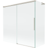 Mexen Rox L dvoukřídlý vanový paraván posuvný 160 + 75 x 150 cm, transparentní, kartáčovaný nikl - 8C9L-160-075-97-00