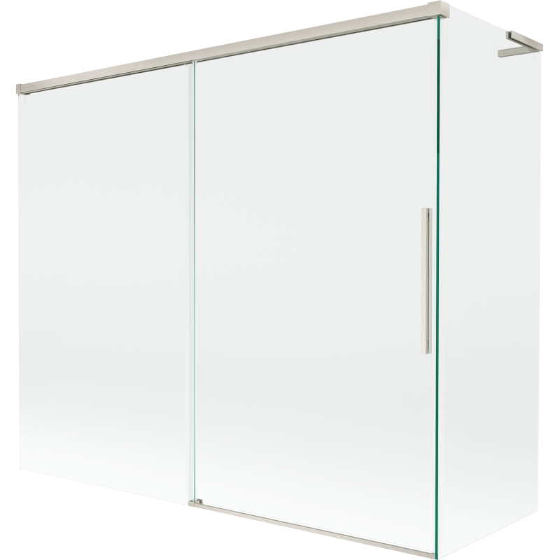 Mexen Rox L vanová zástěna dvoukřídlá posuvná 180 + 80 x 150 cm, průhledná, kartáčovaný nikl - 8C9L-180-080-97-00