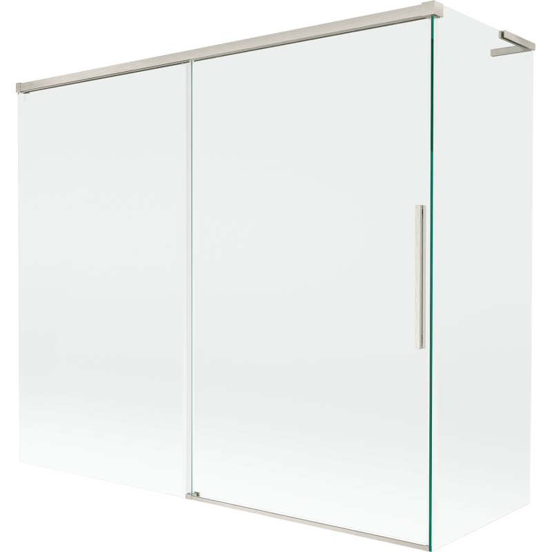 Mexen Rox L vanová zástěna 2-křídlová posuvná 180 + 90 x 150 cm, transparentní, kartáčovaný nikl - 8C9L-180-090-97-00