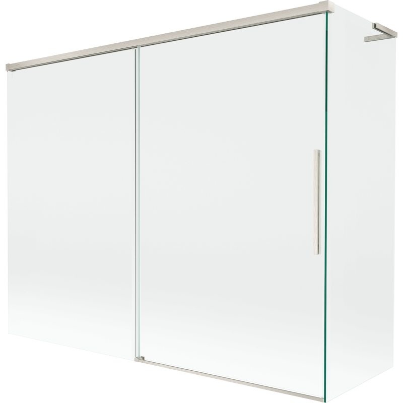 Mexen Rox L vana zástěna 2-křídlová posuvná 190 + 90 x 150 cm, transparentní, kartáčovaný nikl - 8C9L-190-090-97-00