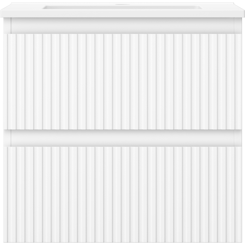 Mexen Rivel koupelnová skříňka 50 cm s umyvadlem Otis, 2 zásuvky, drážkovaný, bílý mat - 91A20-05047-2-BFF01-W18M01