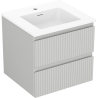 Mexen Rivel koupelnová skříňka 50 cm s umyvadlem Otis, 2 zásuvky, rýhovaná, šedá mat/bílá mat - 91A20-05047-2-BFF62-W18M01