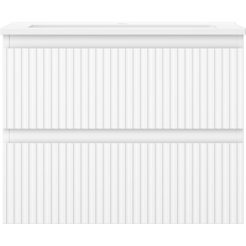 Mexen Rivel koupelnová skříňka 60 cm s umyvadlem Otis, 2 zásuvky, drážkovaná, bílá mat - 91A20-06047-2-BFF01-W18M01