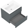 Mexen Rivel koupelnová skříňka 60 cm s umyvadlem Otis, 2 zásuvky, vroubkovaná, grafit mat/bílá mat -