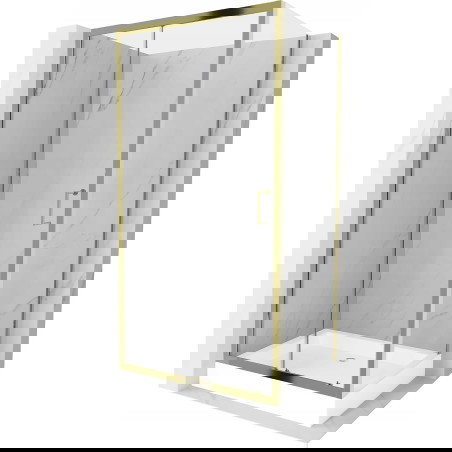 Mexen Apia posuvná sprchová kabina 120 x 80 cm, transparentní, zlatá + brodzik Rio - 840-120-080-50-00-4510