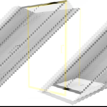 Mexen Apia sprchový kout posuvný 120 x 90 cm, transparentní, zlatý + sprchová vanička Rio - 840-120-090-50-00-4510