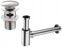 Mexen půlsifon umyvadlový kulatý s klik-klak zátkou, s přepadem, chrom - 7992050-00