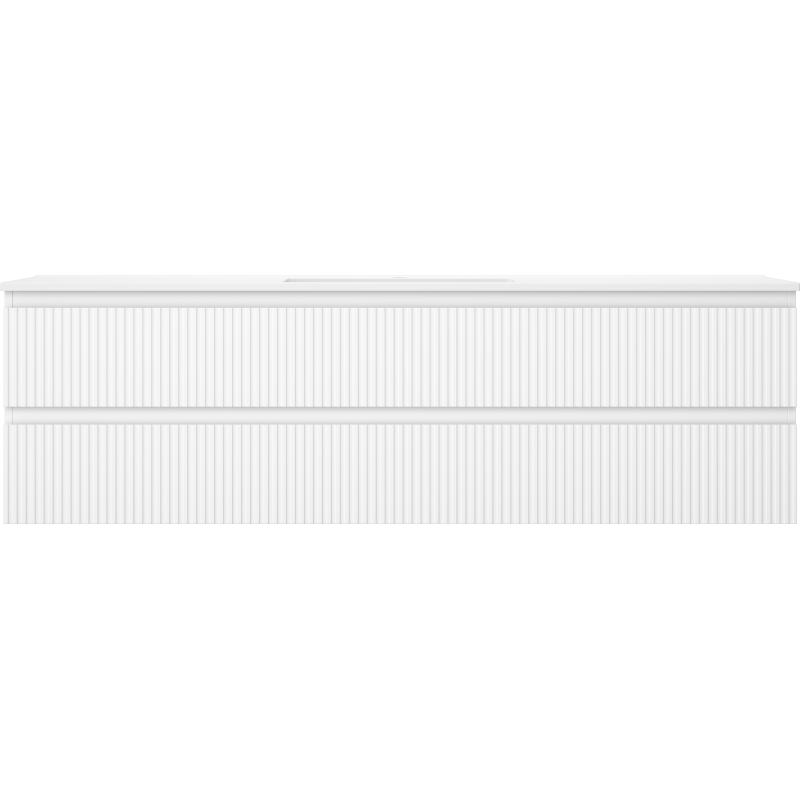 Mexen Rivel koupelnová skříňka 160 cm s umyvadlem Otis, 2 zásuvky, drážkovaná, bílá mat - 91A20-16047-2-BFF01-W18M01