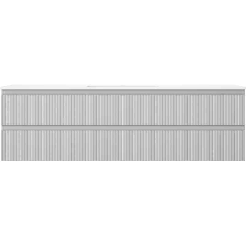 Mexen Rivel koupelnová skříňka 160 cm s umyvadlem Otis, 2 zásuvky, vroubkovaná, šedá mat/bílá mat -