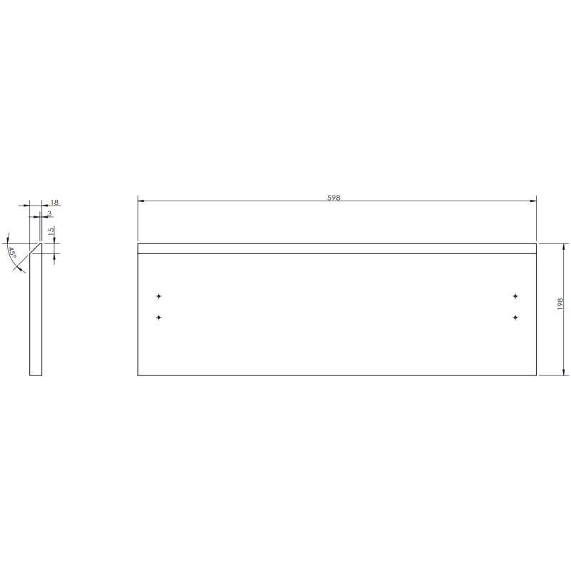 Mexen Rivel koupelnová skříňka 60 cm s umyvadlem Vela, 2 zásuvky, drážkovaná, šedý mat/bílý mat - 91A20-06047-2-BFF62-W23M01