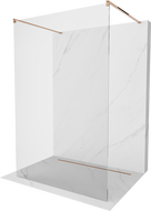 Mexen Kioto volně stojící sprchová zástěna 100 x 200 cm, transparentní 8 mm, růžové zlato - 800-100-002-60-00
