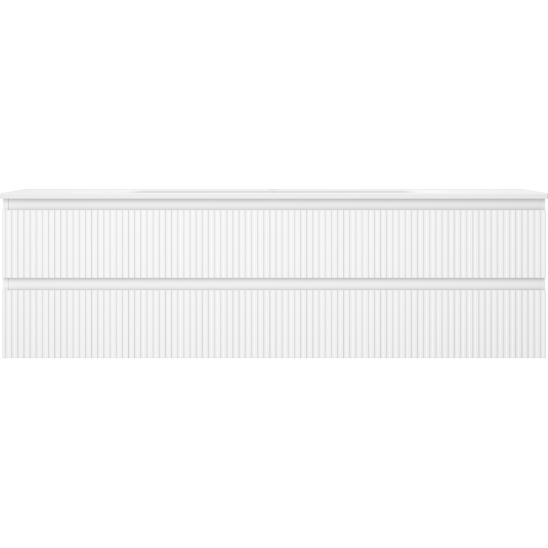 Mexen Rivel koupelnová skříňka 160 cm s umyvadlem Vela, 2 zásuvky, drážkovaná, bílá matná - 91A20-16047-2-BFF01-W23M01