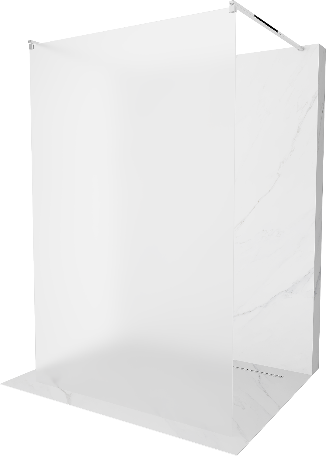 Mexen Kioto volně stojící sprchová zástěna 100 x 200 cm, Vzor jinovatky 8 mm, Chromovaná - 800-100-002-01-30