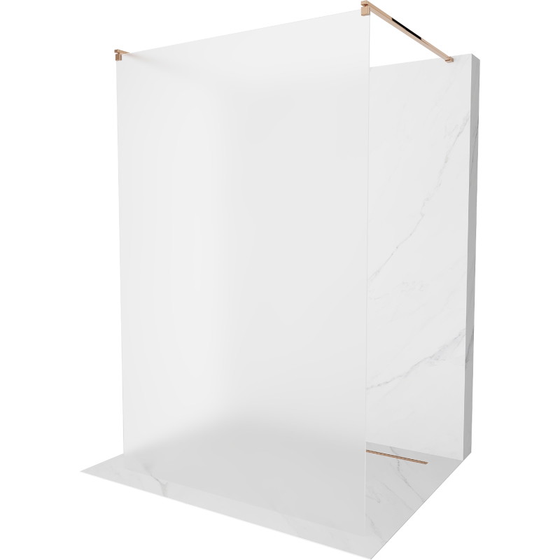 Mexen Kioto volně stojící sprchová stěna 100 x 200 cm, matné sklo 8 mm, růžové zlato - 800-100-002-60-30
