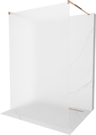 Mexen Kioto Volně stojící sprchová stěna 100 x 200 cm, mrazivá 8 mm, růžové zlato - 800-100-002-60-30