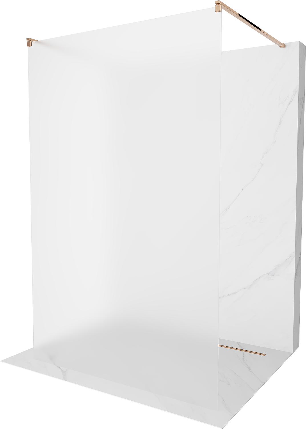 Mexen Kioto volně stojící sprchová zástěna 110 x 200 cm, Vzor jinovatky 8 mm, Zlatorůžová - 800-110-002-60-30