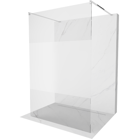 Mexen Kioto sprchová zástěna volně stojící 100 x 200 cm, transparentní/mléčná 8 mm, chrom - 800-100-002-01-35