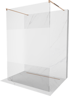Mexen Kioto volně stojící sprchová stěna 100 x 200 cm, čirá/matná 8 mm, růžové zlato - 800-100-002-60-35