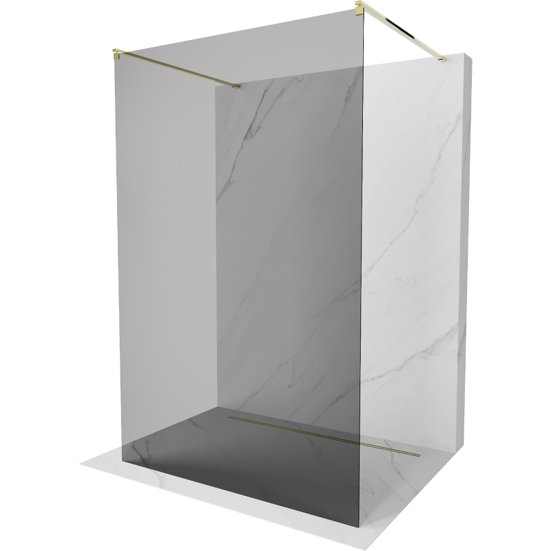 Mexen Kioto volně stojící sprchová stěna 100 x 200 cm, grafit 8 mm, zlatá - 800-100-002-50-40